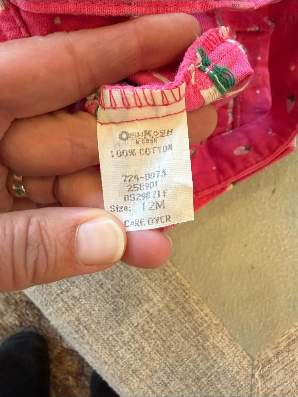 Rare Oshkosh strawberry romper size 12 months